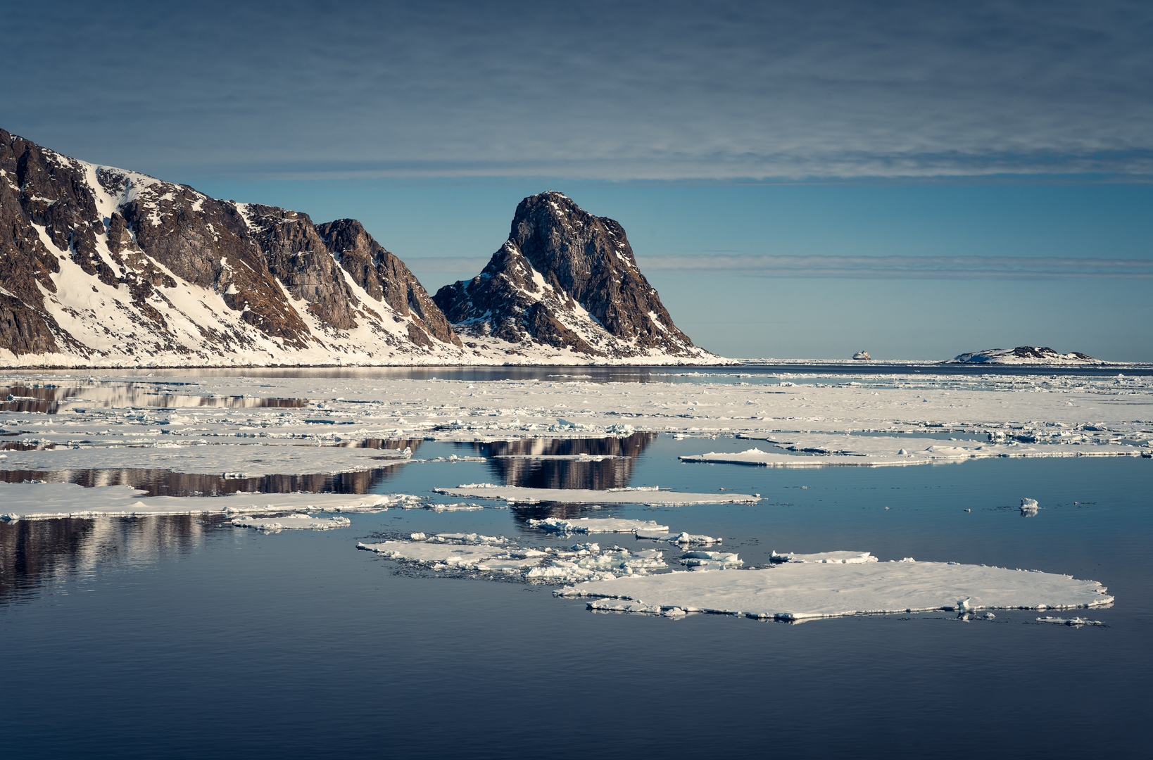 zrcadlení, plovoucí led, arktida