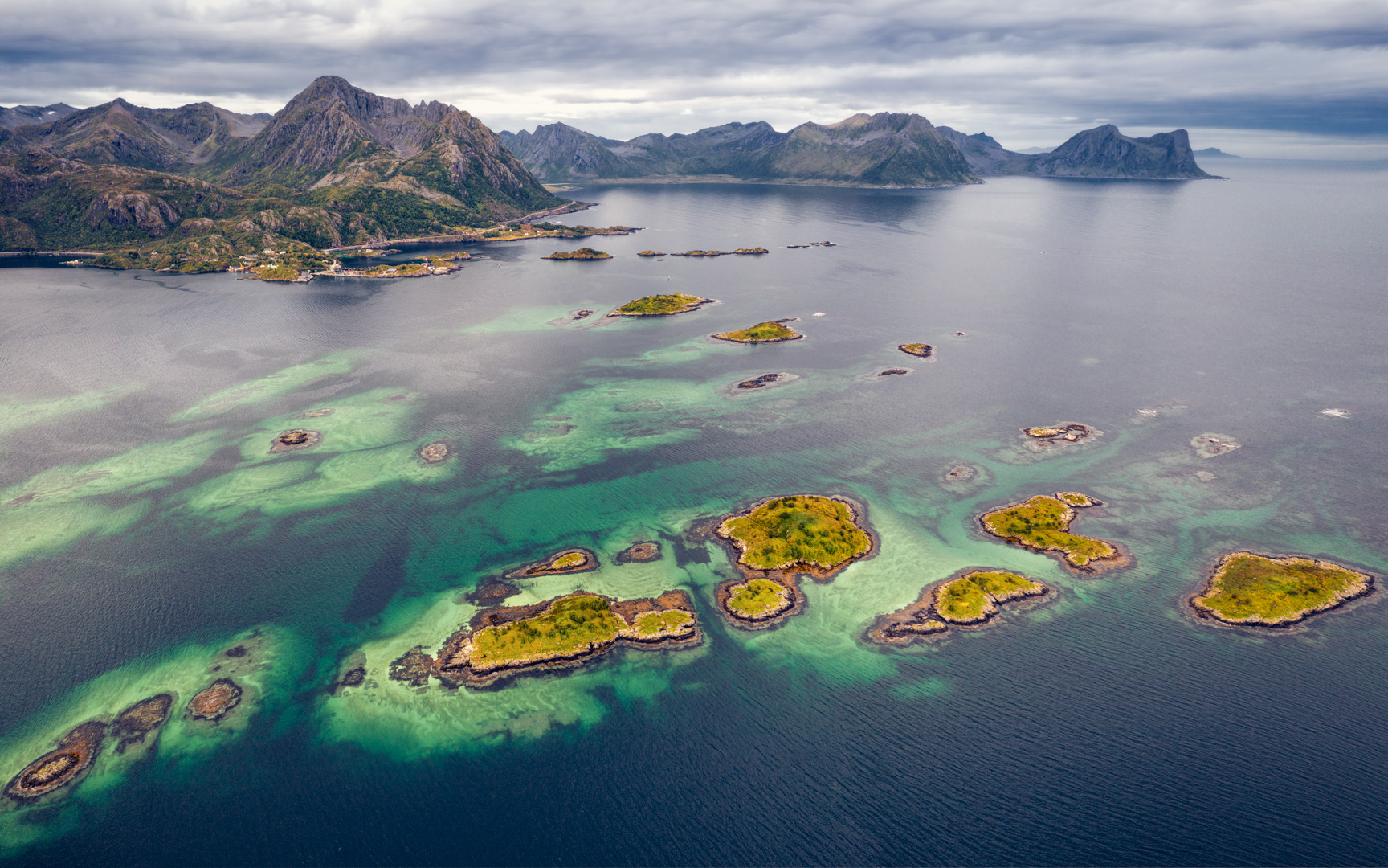ostrovy, fjord, dron, aerial view, arktida